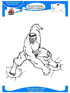 Çocuklar İçin Hulk Boyama Sayfaları 
